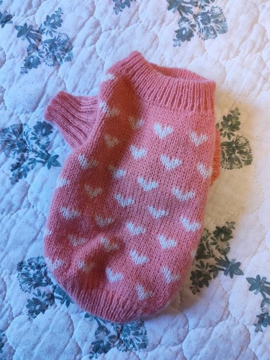 Dxhycc Other - Pink Heart Knitted Dog Sweater